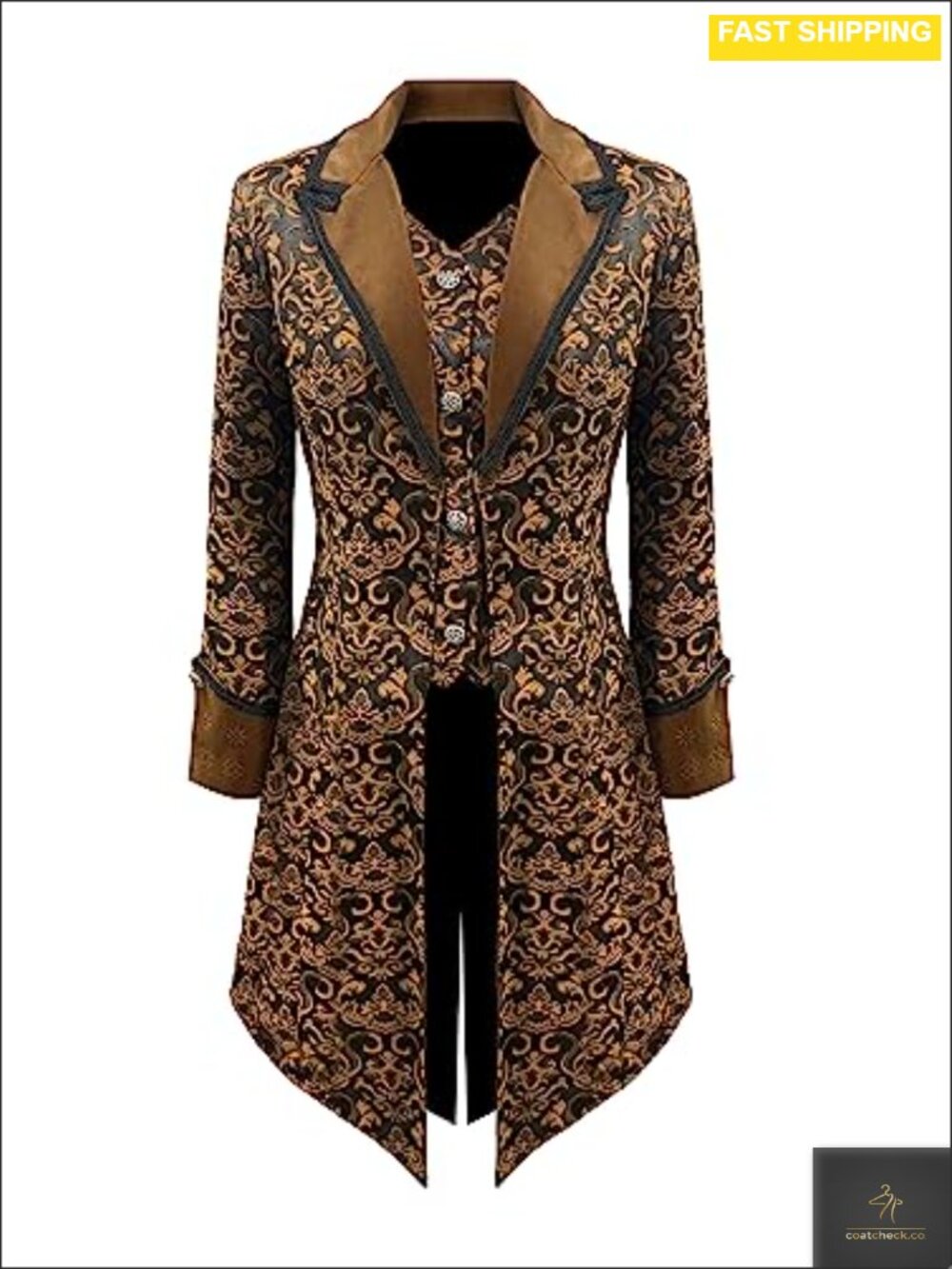 Polyester Steampunk Victorian Frock Coat Cosplay Costume